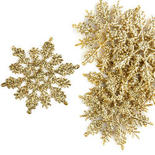 Bulk Case of 1440 Glittered Gold Snowflake Ornaments