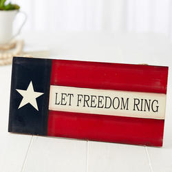Primitive "LET FREEDOM RING" Wood Sign