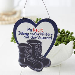 My Heart Belongs to our Military and our Veterans Ornament