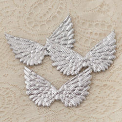 Silver Lame Embossed Angel Wings