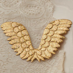 Holographic Gold Embossed Angel Wing
