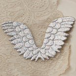 Holographic Silver Embossed Angel Wings