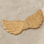 Holographic Gold Embossed Angel Wings