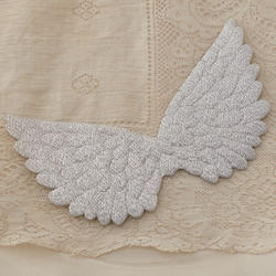Light Silver Embossed Angel Wings