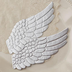 Silver Embossed Angel Wings