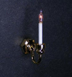 Dollhouse Miniature Single Candle 12V Grand Sconce