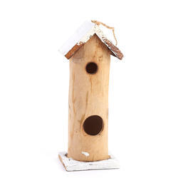 Bulk Case of 4 Snow Dusted Bamboo Birdhouse