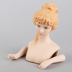 Porcelain Curly Long Hair Head and Hands - True Vintage