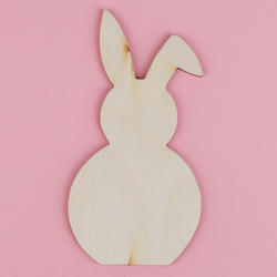 Unfinished Wood Floppy Ear Bunny Rabbit Cutout