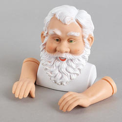 Vinyl Santa Head and Arm Set with Beautiful Detailed Features for Doll Making 