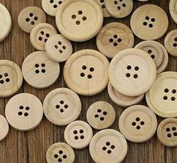 Assorted Size English Rim Wood Buttons