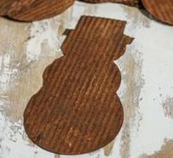 Corrugated Rusty Tin Snowman Cutout