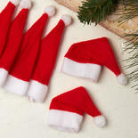 Set of Red Fleece Santa Doll Hats