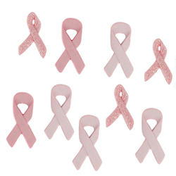 Dress It Up Breast Cancer Awareness Ribbon Buttons
