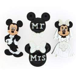 Dress It Up Mickey and Minnie Wedding Buttons