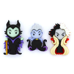 Dress It Up Ursula, Cruella De Vil and Maleficent Buttons