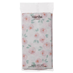 Martha Stewart Crafts Pink Floral Fabric Tablecloth