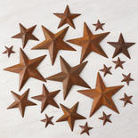 Assorted Miniature Rusty Tin Barn Stars