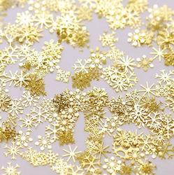Micro Mini Gold Metal Snowflakes