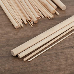 Group of Unfinished Wood Dowel Rods