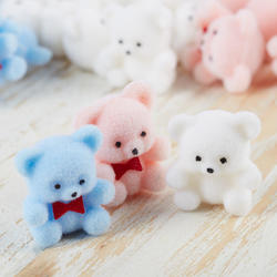 Miniature Pastel Flocked Bears