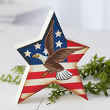 American Flag with Eagle Wood Star