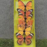 Orange Assorted Print Artificial Butterflies