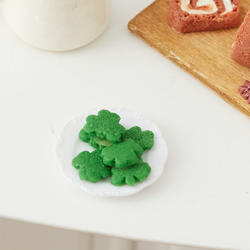 Dollhouse Miniature Shamrock Cookies on a Plate