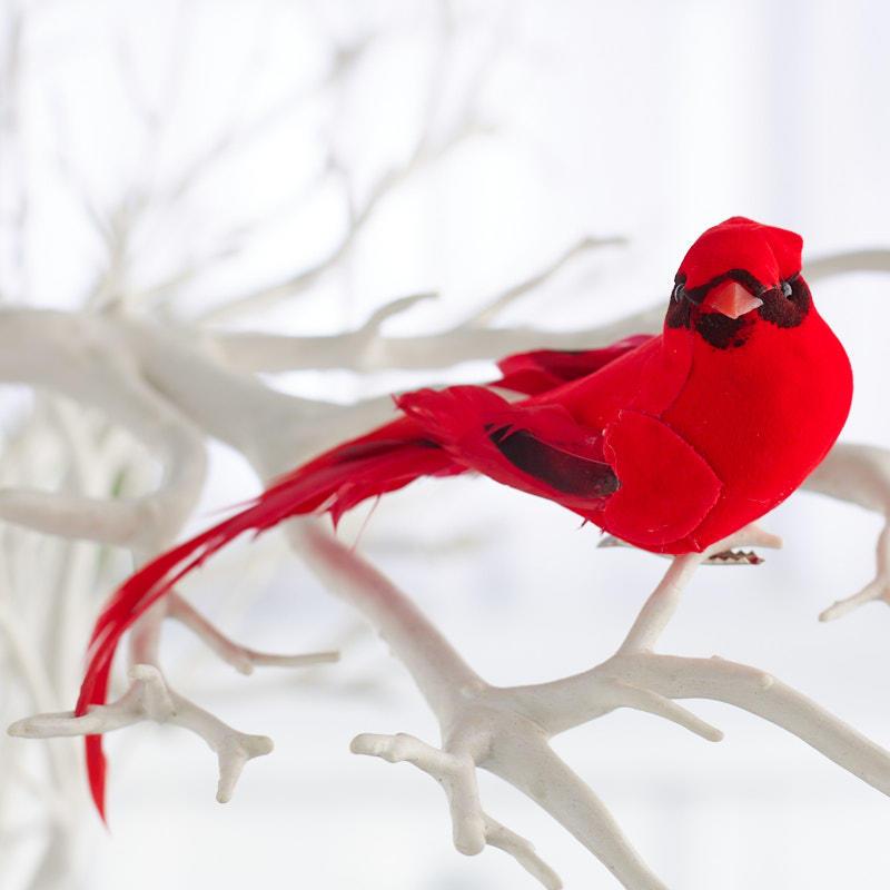 Artificial Flocked Cardinal - Birds & Butterflies - Basic Craft ...