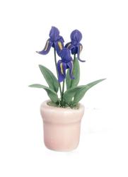 Dollhouse Miniature Potted Blue Iris