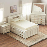 Dollhouse Miniature White Double Bedroom Set