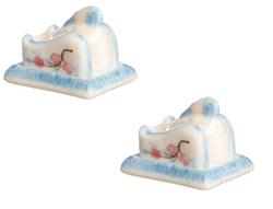 Dollhouse Miniature Porcelain Butter Dishes