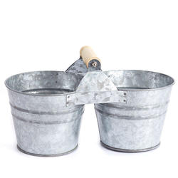 Bulk Case of 24 Galvanized Twin Cans with Handle