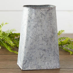 Oval Top Galvanized Metal Vase