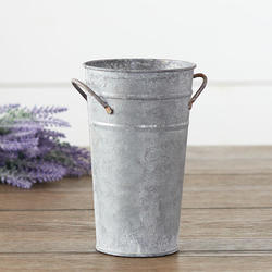 Weathered Metal French Flower Bucket