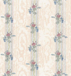 Dollhouse Miniature Cream and Rose Reflections Wallpaper