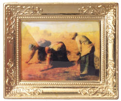 Dollhouse Miniature Metal Framed Gleaning The Field Painting