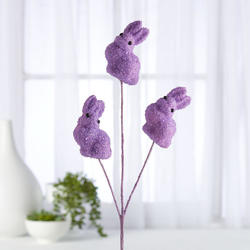 Purple Glitter Easter Bunny Floral Spray