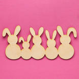 Unfinished Wood Bunny Family Cutout