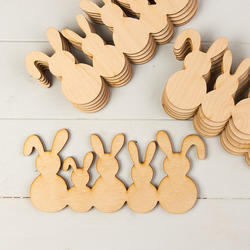 Unfinished Wood Bunny Family Cutouts