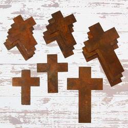 Assorted Primitive Rusty Tin Crosses