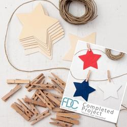 Unfinished Wood Star Cutout Garland Kit