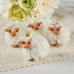 Crowned White Wool Sheep Set