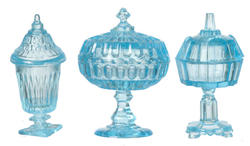 Dollhouse Miniature Assorted Blue Candy Dishes