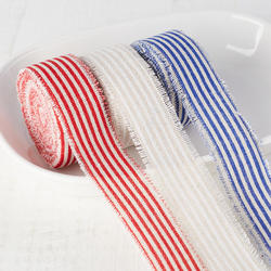 Red, White, and Blue Striped Linen Ribbons