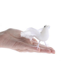 White Flocked Artificial Dove