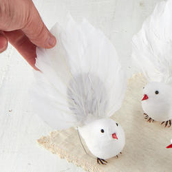 White Feathered Fantail Artificial Robin