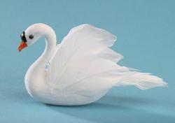White Flocked Artificial Swan