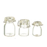 Set of Dollhouse Miniature Glass Canister Jars
