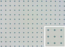 Dollhouse Miniature White And Blue Diamond Tile PVC Sheet